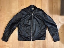 Vintage Men's Genuine Leather Black Biker Racer Jacket Size L