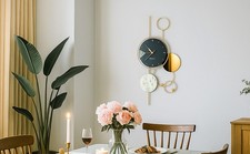 Large Silent Wall Clock for Living Room Modern Non Ticking Metal Clock