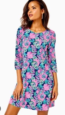 Lilly Pulitzer Solia UPF 50+ Sun Dress Resort Beach Beach Womens Med Navy Shroom