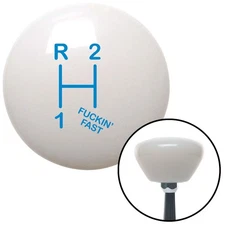 Blue Shift Pattern F*cking Fast Style 11n White Retro Shift Knob M16x1.5 Insert