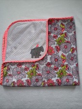 Just One You Carter's Floral Polka Dot Elephant Baby Blanket Lovey Lovie Neon