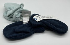 Set of 2 MITTENS. Size 12-24 mos.  1 Navy/1 Light Blue Fleece Elastic Cuff NWT