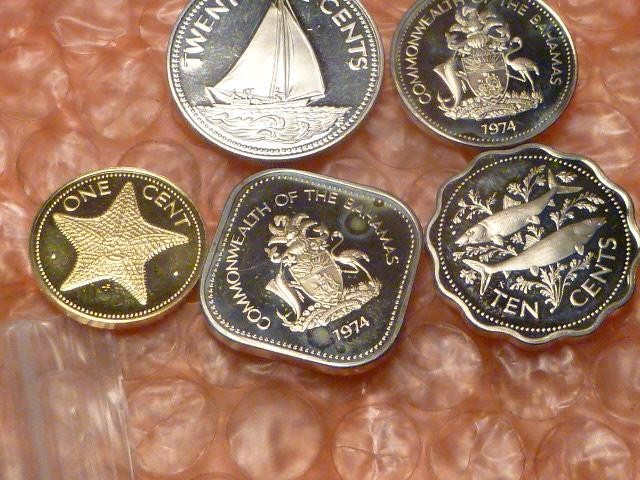 Bahamas: 1974 1,5,10,15,25, Proof 5 Coin Set | eBay