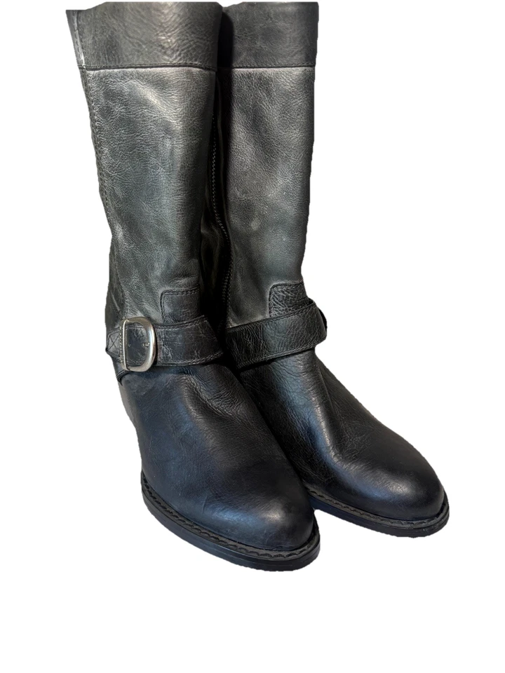 Botas occidentales Durango de cuero granulado negro botas de motociclista talla 6 Foto 2 de 4