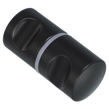 Glass Shower Door Handle, Aluminum Alloy Back-to-Back Column Door Knob Black