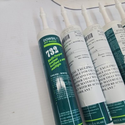 Dowsil 732  Silicone Sealant, (9)  10 Oz tubes of White Silicone  