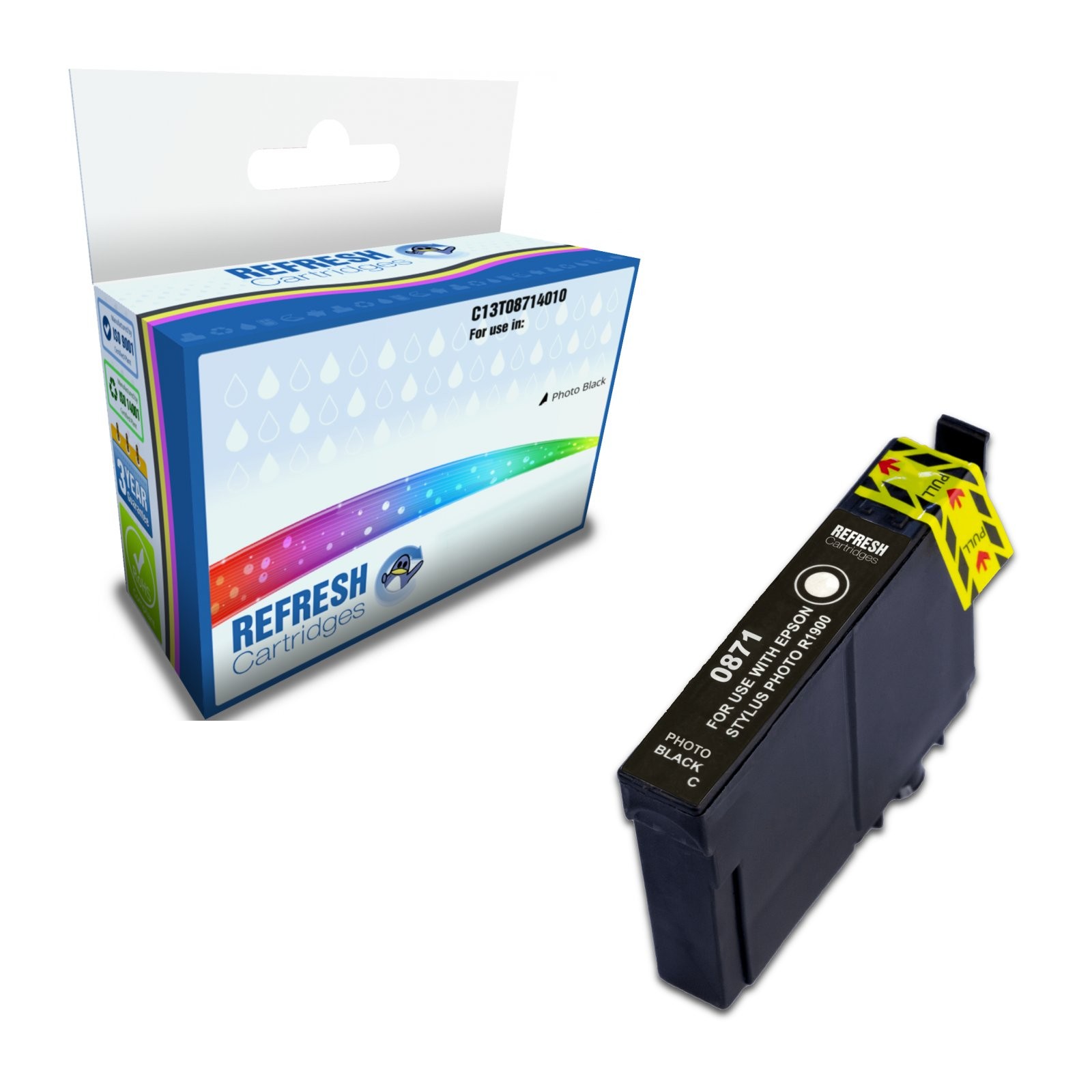 Refresh Cartridges Photo Black T0871 Ink Compatible With Epson Printers