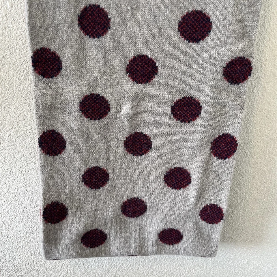 Bufanda Madewell Infinity 100 % lana lunares gris/púrpura reversible elegante linda Foto 3 de 4