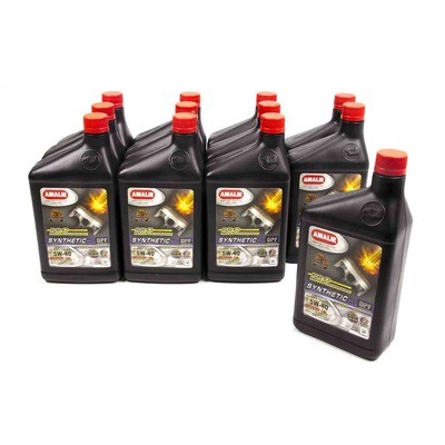 Amalie 160-65696-56, 5W40 Semi-Synthetic Motor Oil 1 qt Set of 12