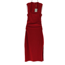 Quince Women Stretch Cotton Jersey Square Neck Ruched Midi Dress Chile XS