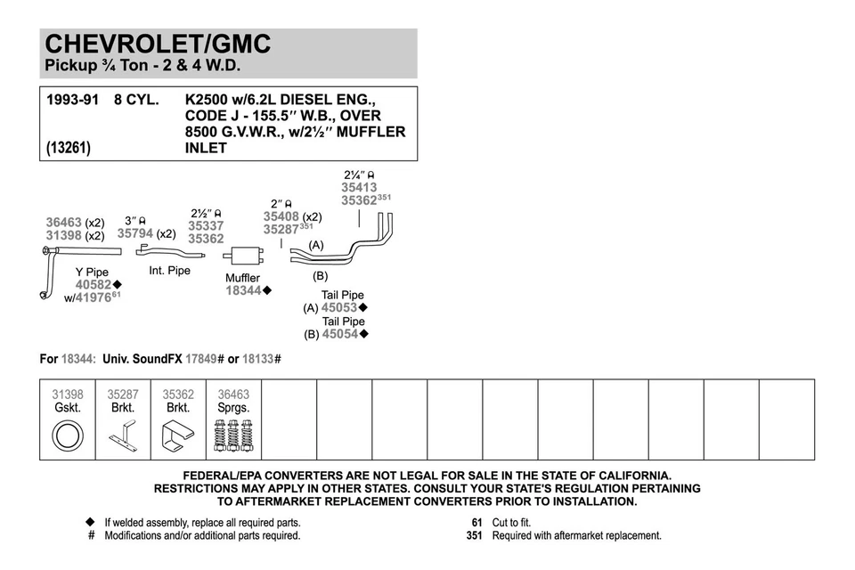 For GMC K1500 88-90 Exhaust Pipe Flange Gasket High Temperature Graphite w Wire Foto 3 de 4