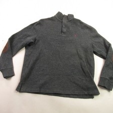 Polo Ralph Lauren Sweater Mens Large Long Sleeve 1/4 Zip Pullover Gray Casual