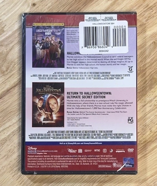 Disney Channel HALLOWEENTOWN HIGH & RETURN TO HALLOWEENTOWN 2-Movie DVD SET NEW - Image 2 of 2