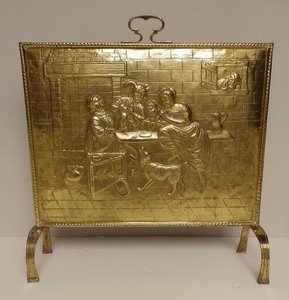 Embossed 23” Wide Fireplace Screen & Wall Hanger