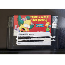 Krusty's Super Fun House Sega Genesis Hollywood Video Rental - Tested Works