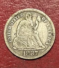 1887-S Liberty Seated Dime. Free Shipping