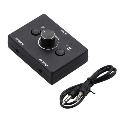 3.5mm  Audio Switcher Selector Stereo Audio Switcher Splitter  1x2 / 2x1 Black