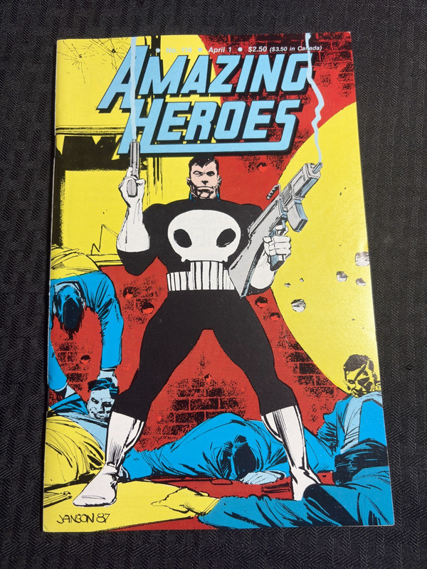 1987 AMAZING HEROES Comic Magazine #114 FVF 7.0 The Punisher Klause Janson