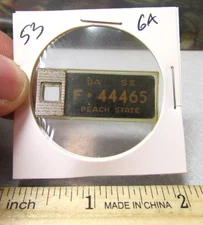 1953 Georgia F 44465 DAV Mini License Plate tag keychain Disabled American Vet