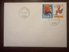 MACEDONIA FDC COVER 1998 YEAR AIDS SIDA  RED CROSS HEALTH MEDICINE STAMPS