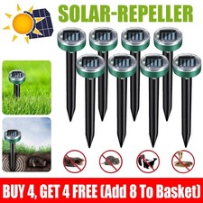 Solar Ultrasonic Deterrent Repeller Pest Scarer Mole Rat Garden Repellent Fox UK
