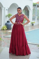 Women's Rayon Gown for Navratri Indian Traditional Garba Dandiya PartyWear Night