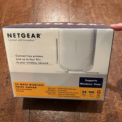Netgear WGPS606 54 MBPS Wireless Print Server w/ 4 Port Switch SEALED