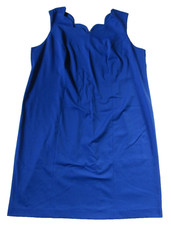 Talbots Royal Blue Ponte Knit Scalloped Neckline Sheath Dress Woman 20 20W 2XL