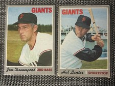 (2) 1970 Topps #378 583 Giants Hal Lanier Jim Davenport