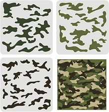 FINGERINSPIRE 3 pcs Camo Stencil Kit 11.8x11.8inch Camo Stencils