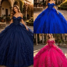 Tulle Quinceanera Dress for Sweet 16 Off Shoulder Long Lace Appliqué for Teens
