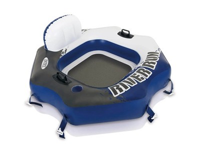 River Raft Connect Vinyl Lounge Inflatable Floating Water Tubes (4 Pack) Intex