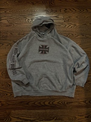 トップス 90s WEST COAST CHOPPERS damaged hoodie Vintage 90s West Coast Choppers Hoodie XL Grey Long Beach