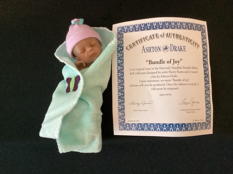 Ashton Drake Galleries "Bundle Of Joy" Mini Lifelike Baby Doll by Sherry Rawn