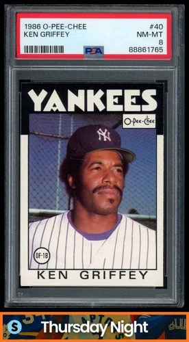 1986 O-PEE-CHEE #40 KEN GRIFFEY PSA 8