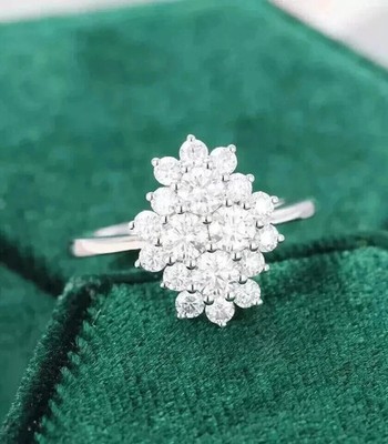 1 Ct Round Cut Simulated Diamond Women's Engagement Ring 14k White Gold Plated