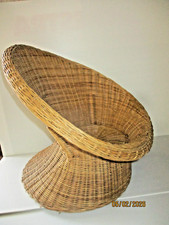 ANCIEN FAUTEUIL  EN OSIER + ROTIN tresse -VINTAGE -FORME