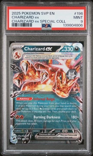 2025 POKEMON SVP EN-SV BLACK STAR PROMO #196 CHARIZARD EX PSA 9