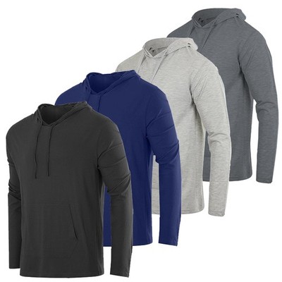 Men s Soft Cotton Pullover Hoodie with Adjustable Drawstring & Pockets (S - 3XL)