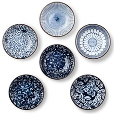 Dipping Bowls, Soy Sauce Dish Ceramic, 3 OZ Small 4 Inches, Multicolor