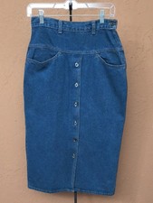 Vintage Zena Blue Denim Maxi Skirt Size 9