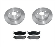 Se adapta a 02-05 Dodge Ram 1500 Pick Up 5 pernos rotores de freno delanteros pastillas de cerámica