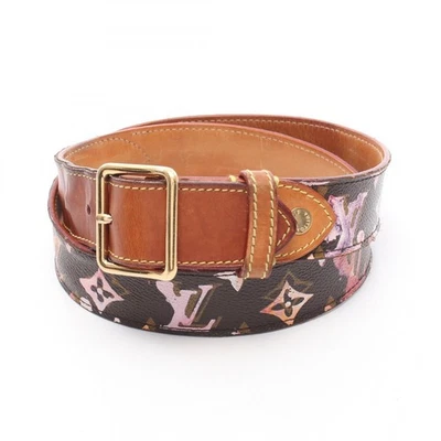 LOUIS VUITTON Ceinture Gürtel M9622 Monogram Aquarell Leder Braun Rosa... - Bild 1 von 4