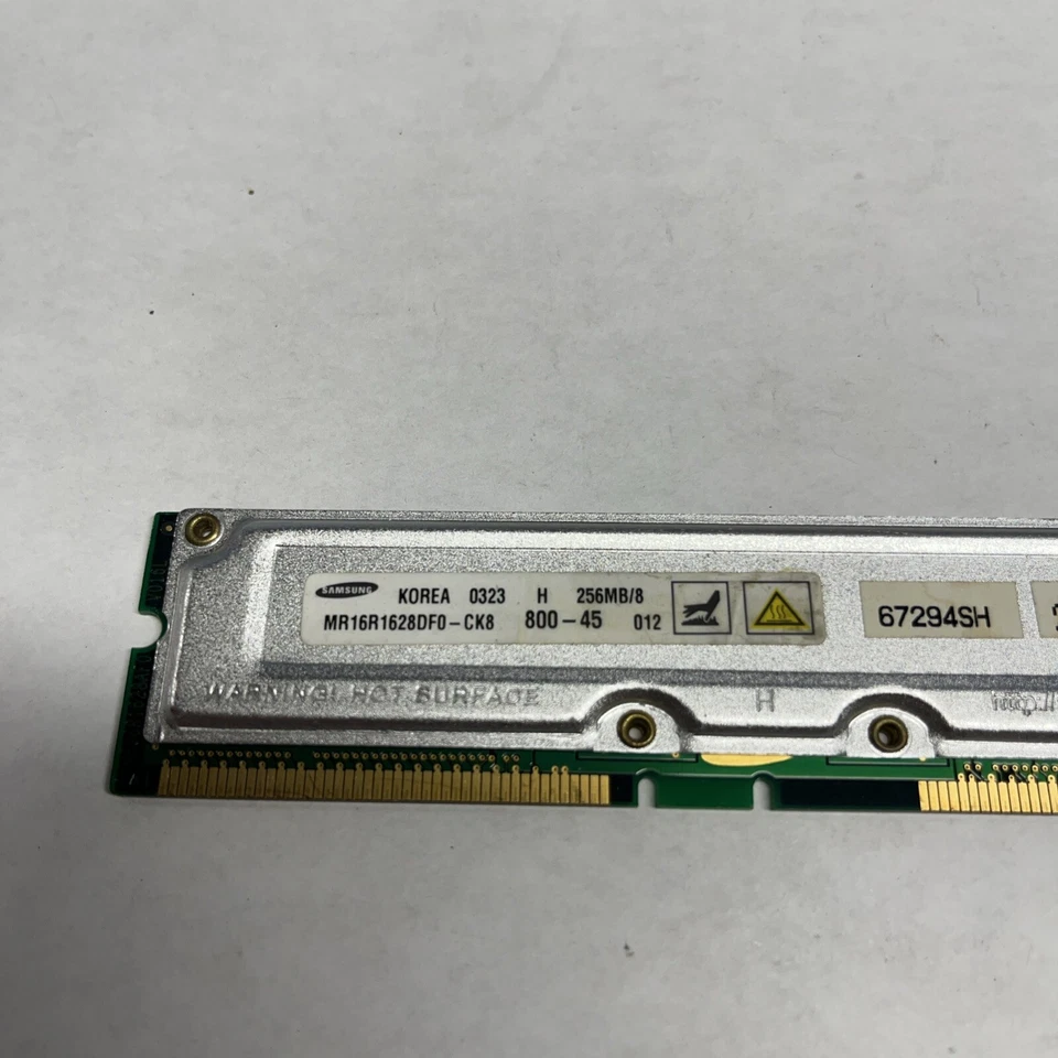 256MB Samsung Non-Ecc PC800-45 MR16R1628DF0-CK8 Rimm Memory Module - Image 2 of 2