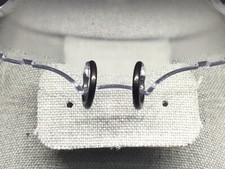 Men Women Black Small Thin Stainless Steel Huggie Hoop Earring