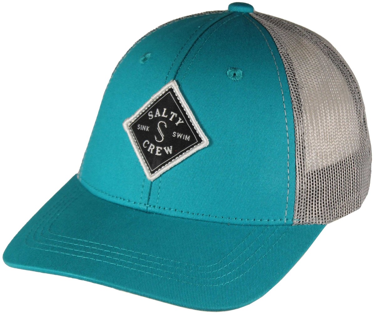 Salty Crew Boy's Sealine Retro Trucker Hat Teal Grey New