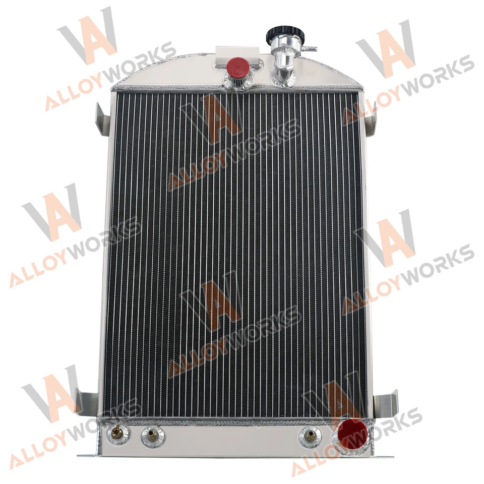 3-Row Aluminum Radiator For 1933-35 Ford Model 40 1 Ton 1/2 Ton 3/4 Ton Pickup Foto 2 de 4