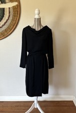 Vintage 50s Carlye Black Wiggle Dress Pinup Girl Woman's Small
