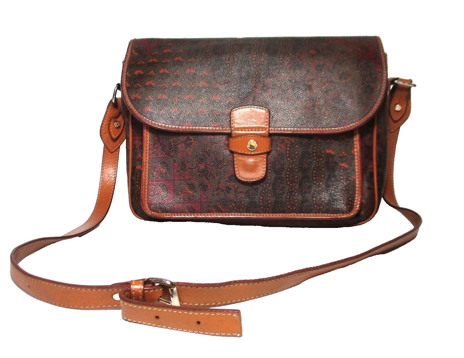 Con asa larga, tipo mensajero Bolsas Vintage 1980s marrón, Bolsos y estuches