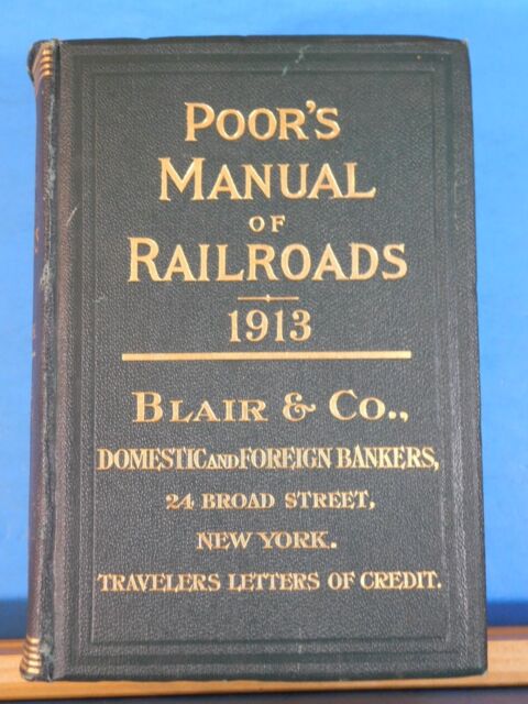 Poor's Manual of Railroads 1913 Maps History rolling stock more | eBay